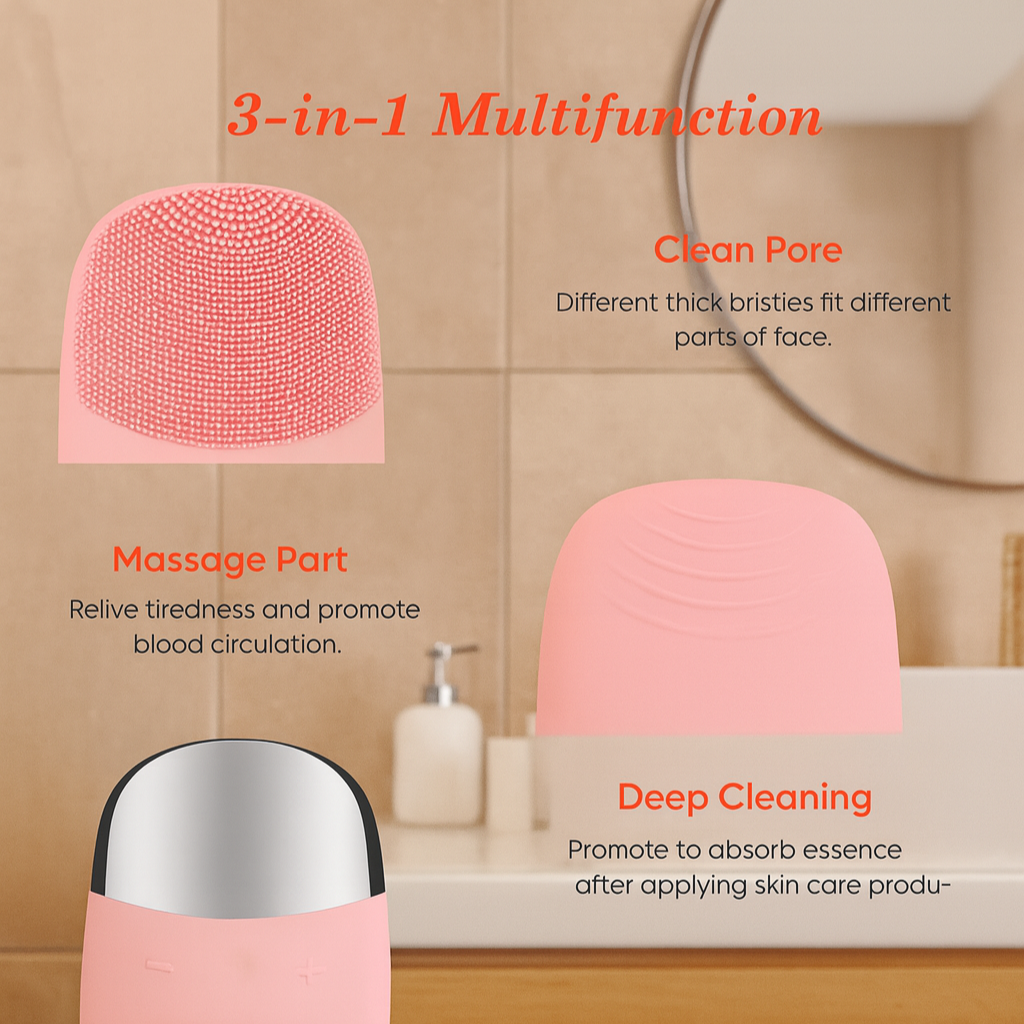 SelvEssence™ Mini Sonic Silicone Face Cleansing Brush